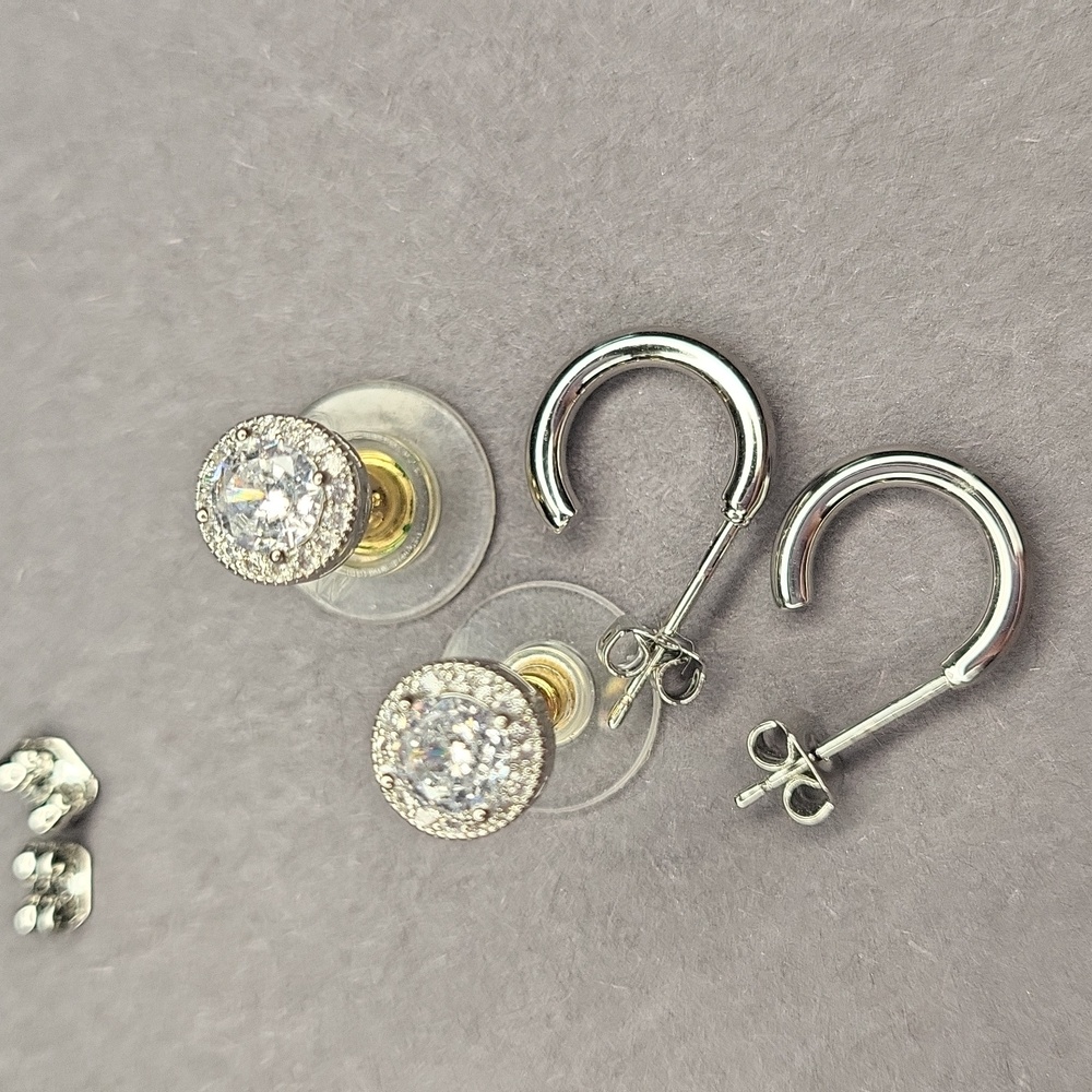 Silver Hoop and Stud Earring Set